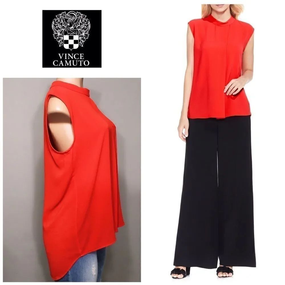 Red hi/low blouse. Vince Camuto. Medium NWT